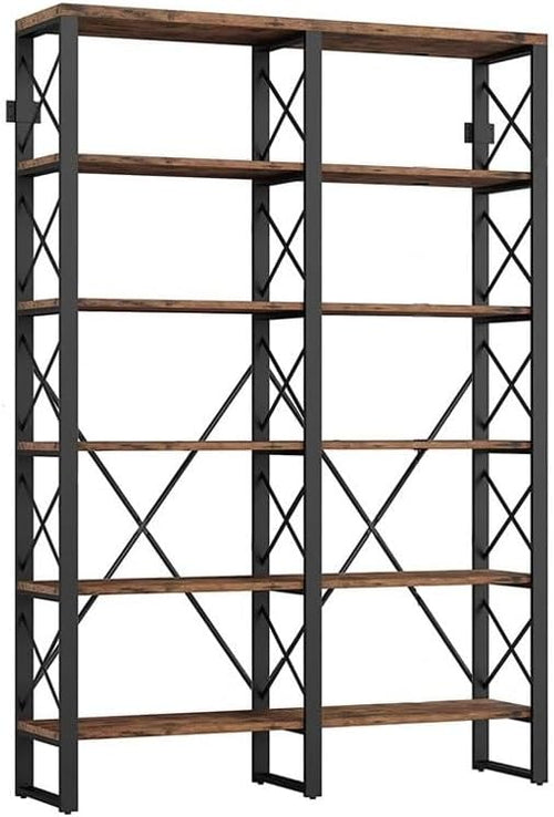 Book Shelf Open Bookcase Living Room Bedroom Simple Floor-standing Storage Rack Office Solid Wood Bookshelf Iron for Living Room, Home Office, Bedroom