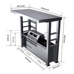 Castelle Flame Blaze 108-Inch 6-Burner 85K BTU Deluxe Stainless Steel Liquid Propane Outdoor Kitchen Grill Island with Wine Cooler, Rotisserie, Cabinets, and Granite Countertops