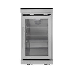 Castelle Flame Imperial 110-Inch 4-Burner 72K BTU Deluxe Stainless Steel Outdoor Kitchen Grill Island with Wine Cooler, Rotisserie, Cabinets, and Granite Countertops