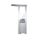Castelle Flame Imperial 110-Inch 4-Burner 72K BTU Deluxe Stainless Steel Outdoor Kitchen Grill Island with Wine Cooler, Rotisserie, Cabinets, and Granite Countertops