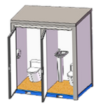 2 Private Toilet Stalls Portable Restroom