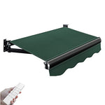 Patio Retractable Awning with Remote Control & Manual Crank for Outdoor Shelter