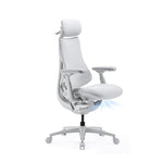 LiberNovo PRO AirFlow Dynamic Ergonomic Office Chair, Desk Chair with Active AirFlow Seat Ventilation, 2 Ventilation Speeds, 5 Recline, Built-in Spine Stretch, for Home Office, Glacier 45cm