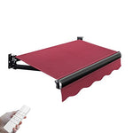 Retractable Awning Outdoor Electric Remote Control & Manual Crank Sunshade 3x1.5m Striped Patio Shelter UV Protection Weather Resistant