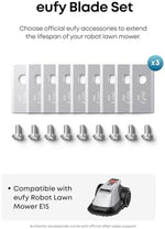 eufy Robot Lawnmower E15, Wire-Free with a Stable Signal, Hands-Free Auto Mapping, Accurate Obstacle Avoidance, Reliable Lawn Maintenance, 2-in-1 Mowing and Edge Trimming, 800 m² Coverage+Blade Set