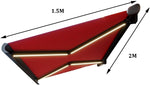 Patio Retractable Sun Shade Awning with LED Lights, Electric Waterproof Sun-Proof Aluminum Frame Garden Awning for Yard Deck Balcony