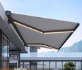 Outdoor Retractable Electric Awning - UV & Water Resistant with LED Lights & Remote Control for Patio, Deck, Balcony, Yard - Ideal Outdoor Shade & Comfort