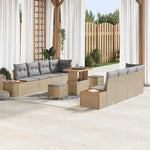 Garden Sofa Set Black Poly Rattan with Cushions 11 Pieces Weatherproof Lounge Furniture for Garden Balcony Patio with Storage Space and Sturdy Construction, Lightweight, Space-Saving, Cosy