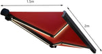 Patio Electric Retractable Awning, Outdoor Sun Shade Shelter with LED Light, Upgraded Balance System for Cafe Deck