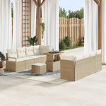 Poly Rattan Garden Sofa Set with Cushion and Storage Space Grey 80 x 80 x 71 cm Weatherproof Outdoor Lounge Furniture for Patio, Balcony and Conservatory, Space Saving and Cosy