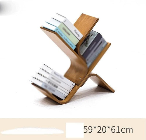 Tree-Shaped Bookshelf and Storage Shelf Solid Wood Floor Multi-Layer Storage Narrow Bookcase Wall(D)
