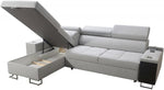 Andora Sofa Bed - Minos Corner Sofabed with Large Storage - Fabric Pull Out Double Sofa Bed Chaise Lounge Couch | Free Set Up | Built to Last (Right Left Facing Corner)