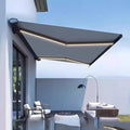 Waterproof Motorized Patio Electric Retractable Awning - Remote Control Sun Protection Shade Canopy for Deck, Window & Door, Ideal for Outdoor Spaces