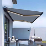 Waterproof Motorized Patio Electric Retractable Awning - Remote Control Sun Protection Shade Canopy for Deck, Window & Door, Ideal for Outdoor Spaces