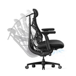 LiberNovo PRO AirFlow Dynamic Ergonomic Office Chair, Desk Chair with Active AirFlow Seat Ventilation, 2 Ventilation Speeds, 5 Recline, Built-in Spine Stretch, for Home Office, Graphite 48cm