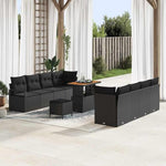 Poly Rattan Garden Sofa Set with Cushion and Storage Space Grey 80 x 80 x 71 cm Weatherproof Outdoor Lounge Furniture for Patio, Balcony and Conservatory, Space Saving and Cosy
