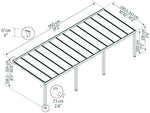 Canopia by Palram Veranda Pergola 3.4x9.5cm Patio Cover Polycarbonate Roof Stockholm Grey Clear