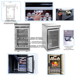 Castelle Flame 44-Inch 6-Burner 85K BTU Stainless Steel Outdoor BBQ Kitchen Island Grill with Wine Cooler, Rotisserie Kit, and Storage Cabinets