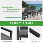 Premium Outdoor Aluminum Furniture Set For Backyard & Poolside 4PCS