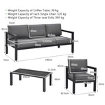 Premium Outdoor Aluminum Furniture Set For Backyard & Poolside 4PCS