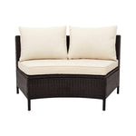 Alora Premium 5-Piece All-Weather Half-Moon Outdoor Rattan Wicker Patio Sectional Sofa Furniture Set With Tempered Glass Table