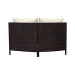 Alora Premium 5-Piece All-Weather Half-Moon Outdoor Rattan Wicker Patio Sectional Sofa Furniture Set With Tempered Glass Table