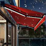 Waterproof Motorized Retractable Patio Awning with LED Lights, Commercial Grade Sunshade Shelter, 2x1.5M Gray Deck Canopy for Windows, Doors & Balconies