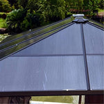 Patio Gazebo Hardtop with Polycarbonate Roof, Canopy Party Tent Outdoor Shelter with Mesh Curtains & Side Walls
