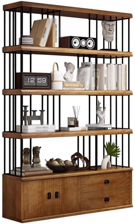 Book Shelf Open Bookcase Home Multi-layer Solid Wood Bookcase Living Room Integrated Whole Wall Storage Bookshelf Floor Cabinet for Living Room, Home Office, Bedroom(S:140CM*35CM*200CM)