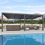 Aluminum Pergola with Adjustable Louvered Roof - Weather Resistant Garden Canopy for Patio & Terrace, 4.24x3.68m, Stylish Shade Solution