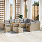 Garden Sofa Set Poly Rattan with Cushion Black Cream 13-Piece Outdoor Lounge Furniture for Garden Patio Balcony Weatherproof Modular Cosy Space Saving with Storage Function