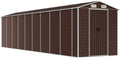 Brown Galvanised Steel Shed 191 x 810 x 198 cm with Ample Storage Space Ventilation Lockable Door for Garden Patio Tool Storage Lawn Mower