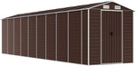 Brown Galvanised Steel Shed 191 x 810 x 198 cm with Ample Storage Space Ventilation Lockable Door for Garden Patio Tool Storage Lawn Mower
