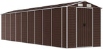 Brown Galvanised Steel Shed 191 x 810 x 198 cm with Ample Storage Space Ventilation Lockable Door for Garden Patio Tool Storage Lawn Mower