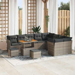 Garden Sofa Set 12 Pieces with Cushions in Black and Cream, Weatherproof Poly Rattan Lounge Furniture for Patio and Balcony, Modular Corner Couch with Storage Space, Comfortable Outdoor Wooden