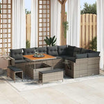 Garden Sofa Set Poly Rattan with Cushion Black Cream 13-Piece Outdoor Lounge Furniture for Garden Patio Balcony Weatherproof Modular Cosy Space Saving with Storage Function