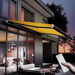 Patio Awning Electric Retractable Awning, Aluminum Frame & Remote Control, Complete Cassette Design, Outdoor Sunshade for Patio & Courtyard (Size A, 1 * 0.5m)
