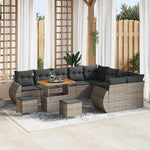 Garden Sofa Set 12 Pieces with Cushions Black Cream Polyrattan Weatherproof Lounge Furniture for Patio Balcony Modular Outdoor Two Seater with Storage Space and Table, Cosy and Space Saving