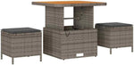 Poly Rattan Garden Sofa Set with Cushion and Storage Space Grey 80 x 80 x 71 cm Weatherproof Outdoor Lounge Furniture for Patio, Balcony and Conservatory, Space Saving and Cosy