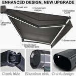 Motorized Retractable Patio Awning, Remote Control Outdoor Shade, Waterproof Fabric Sunshade for Windows and Doors, Canopy Shelter for Decks