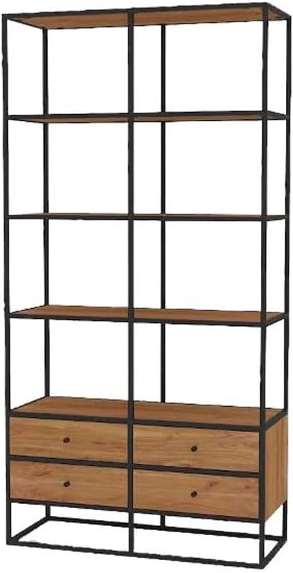 Book Shelf Open Bookcase Simple Floor-standing Storage Cabinet With Drawers, Living Room Wall-mounted Multi-layer Solid Wood Bookshelf for Living Room, Home Office, Bedroom