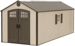 Lifetime 60282 Heavy Duty Garden Storage Shed, 7 x 12 ft (213 x 366 cm), High-Density Polyethylene (HDPE), Steel-Reinforced Apex Roof, Tan
