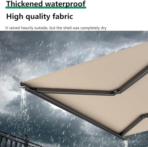 Electric Retractable Patio Awning, UV Water-Resistant Garden Shade Canopy Outdoor Sun Shelter for Deck