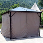 Patio Gazebo Hardtop with Polycarbonate Roof, Canopy Party Tent Outdoor Shelter with Mesh Curtains & Side Walls