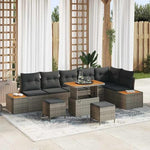 Garden Sofa Set Black Poly Rattan with Cushions 10 Pieces for Garden Balcony Patio Weatherproof Lounge Furniture with Storage Space Comfortable Upholstery Modular Ideal for Outdoor and