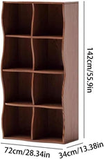 Book Shelf Open Bookcase Living Room Low Cabinet Simple Storage Solid Wood Bookshelf Shelf Floor Bookcase for Living Room, Home Office, Bedroom