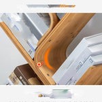 Tree-Shaped Bookshelf and Storage Shelf Solid Wood Floor Multi-Layer Storage Narrow Bookcase Wall(D)