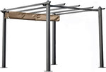Outdoor Retractable Aluminum Pergola, sunshade grape trellis for Courtyard, Thickened aluminum alloy frame, anti-corrosion and rust-free, Flat Top Outdoor Pergola for Patio Use