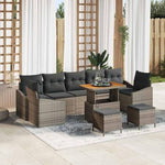 Garden Sofa Set 10-Piece Black Poly Rattan with Cushion Weatherproof Lounge Furniture for Garden Balcony Patio Outdoor with Storage Space and Aluminium Frame Cosy and Space-Saving