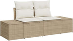 Garden Sofa Set with Cushions 8-Piece Beige and Cream Polyrattan Lounge Furniture for Garden Patio Balcony Weatherproof and Waterproof with Height-Adjustable Table and Cosy Cushions